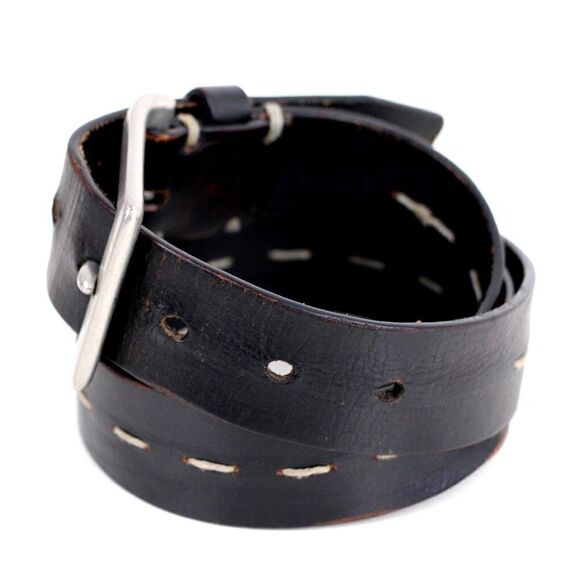 Lucky Brand DARK BROWN GENUINE LEATHER 1.25"Wd DRESS CASUAL WOMEN'S BELT M (T60 - Picture 3 of 11